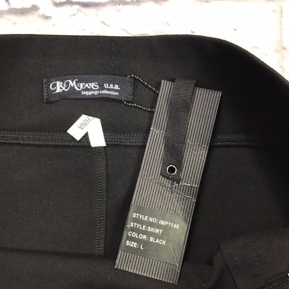 L&M Jeans Leggings Collection Jr Size Large Black Mini Skirt - Picture 4 of 7